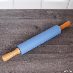 Скалка силикон дерево 43x25x5см Синий RL-919 (72шт) - 734919