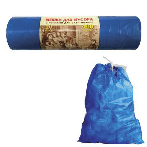 Мешки д/мусора 100л ВИТАЛЮКС с завязками в рулоне 10шт коричневые ПВД (20шт) - 3514 КБxx