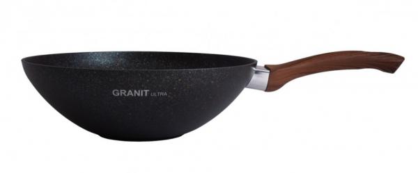 Сковорода wok (классическая) 300/100мм АП линия Granit ultra (blue) (3шт) - свкгг300а