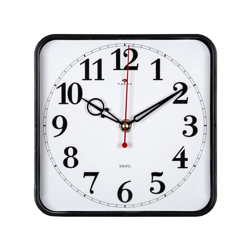 Часы настенные квадрат 19х19см Классика белые /Рубин (10шт) - 1918-002x xx