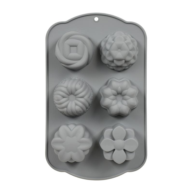 Форма д/выпечки силикон, 6 ячеек цветочки 29x17,5x3,5см BASIC Marmiton (10/50шт) - 17407