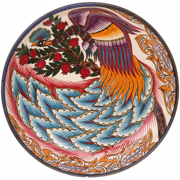 Тарелка-ляган плоский 32см Птица Риштанская керамика (1шт) - 406-379 xx