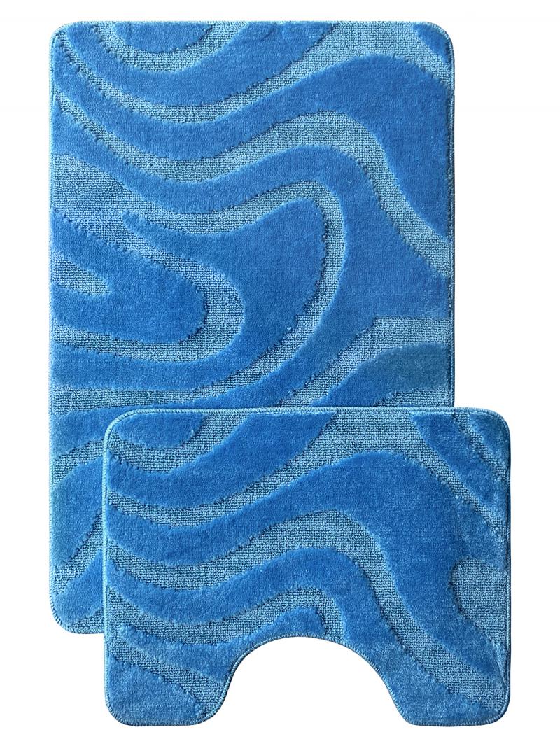 Набор ковриков д/ванной CADESI LEMIS (2шт) 60х100+60х50 голубой 3014 Турция - 001294xx
