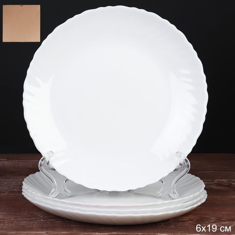 Набор тарелок 190мм 4 пред белая LHP-75XN (WHITE) (6шт) - 701276 xx (SSS) (н)
