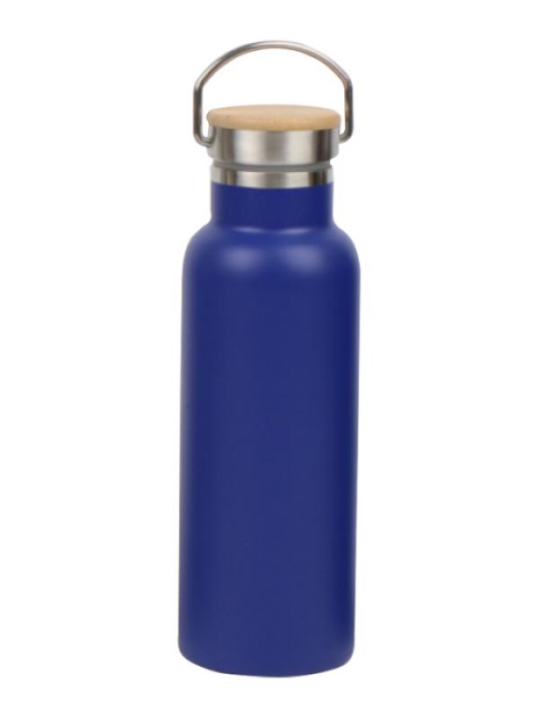 Бутылка д/напитков нерж.с крышкой из бамбука 500мл синий ТЕСО (24шт) - DXB-500-2BUxx