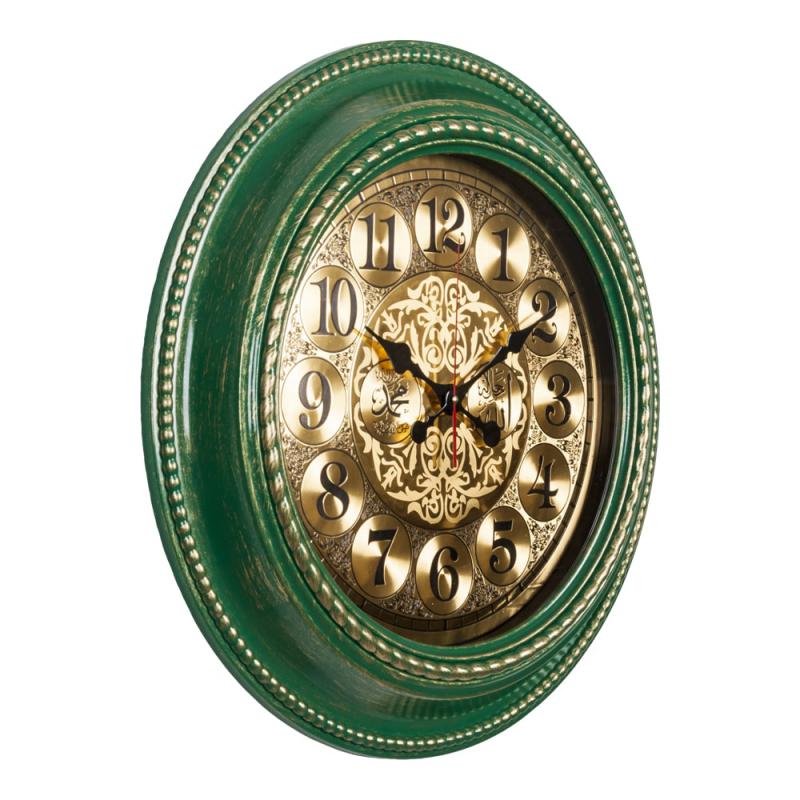 Часы настенные круг 60см корпус зеленый с золотом Малитвы /Рубин (5шт) - 6141-110x xx