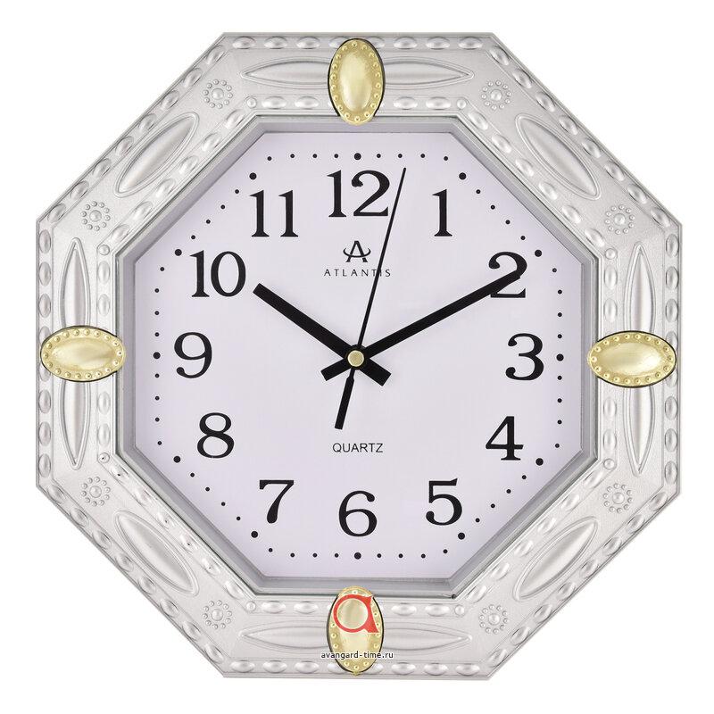 Часы настенные Atlantis фигурные 24х24см 691A-C silverxx